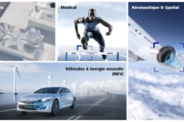 Des solutions complètes dédiées aux industries aéronautique & spatiale, médicale, ainsi qu’aux véhicules à énergie nouvelle !